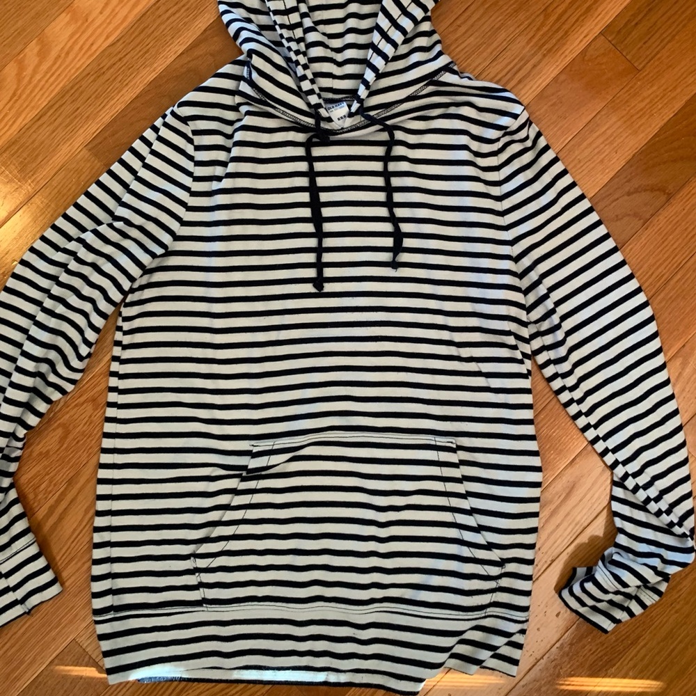 Black and white striped hoodie